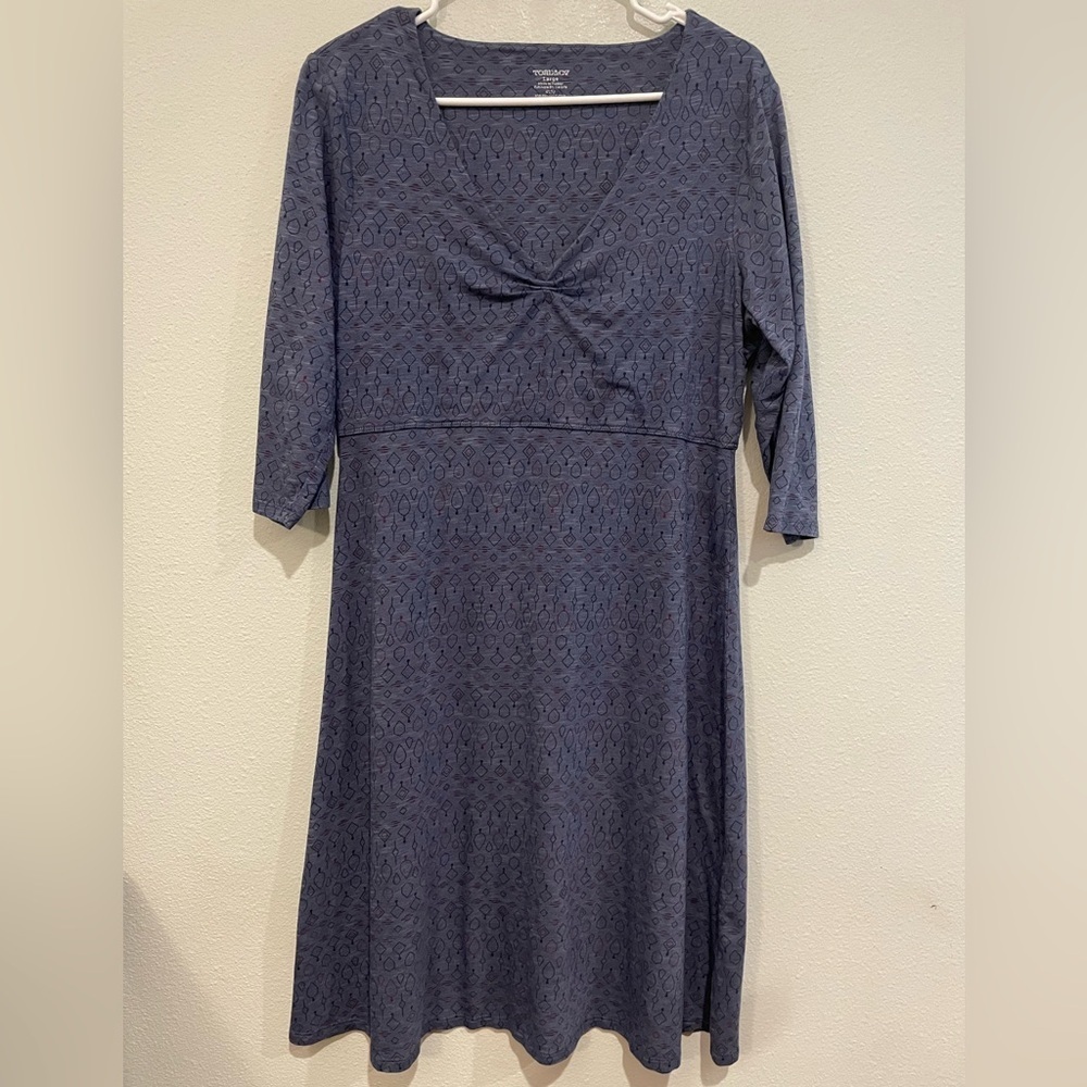 Toad & Co Blue Graphic Print Dress